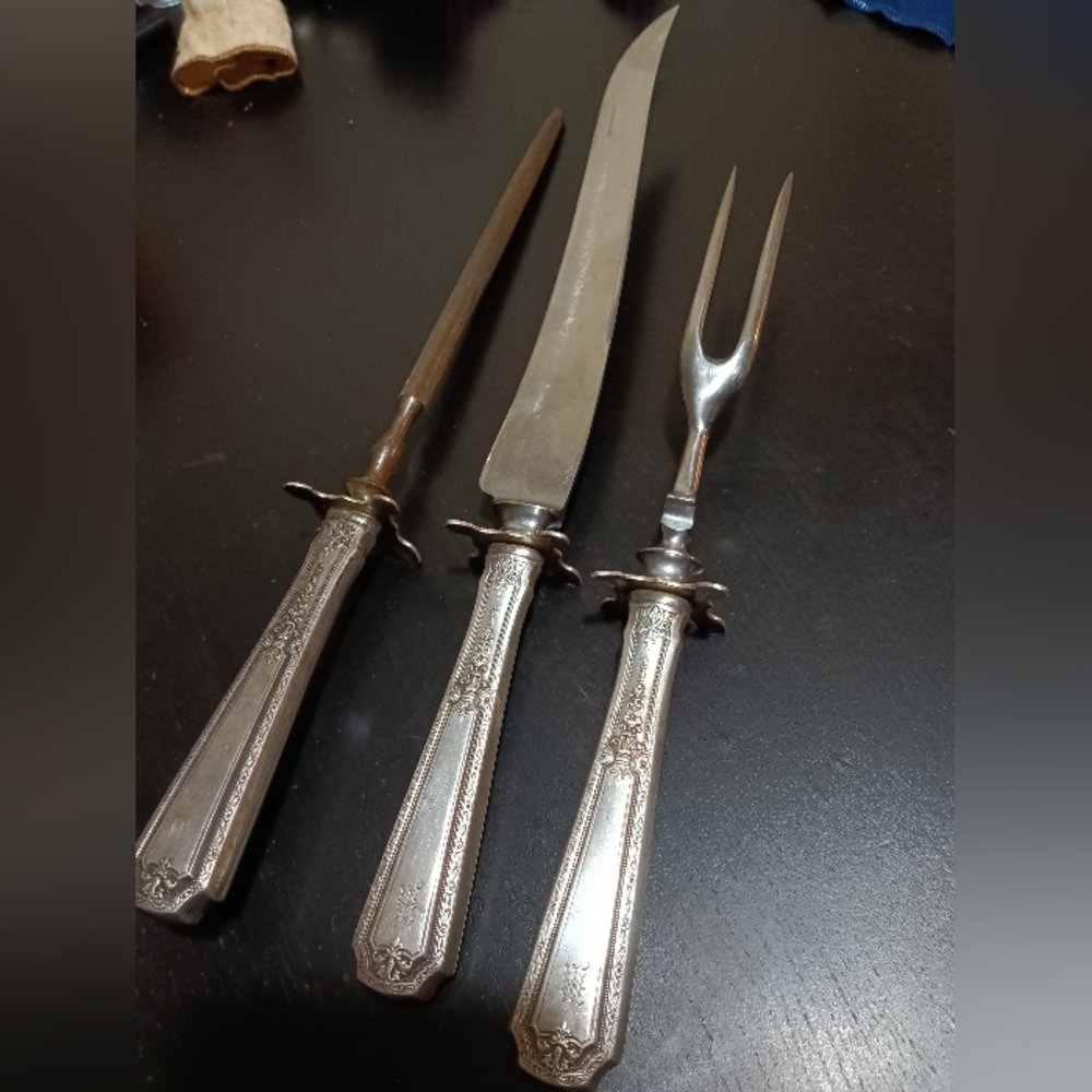 Hansen and Company Sterling silver carving set